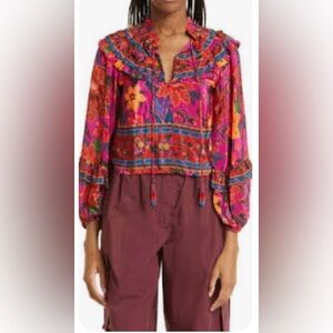 Farm rio Floral Bohemian Women's Top - Pink and Red